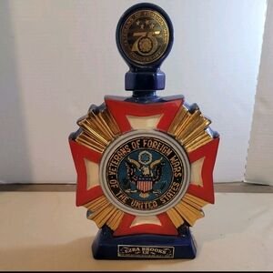 Vintage Ezra Brooks 75th Anniversary Veteran Of Foreign Wars Decanter